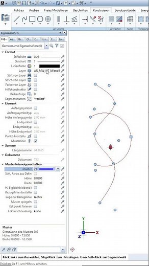 Linien in Musterlinie mit Füllfläche wandeln