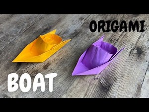 EASY ORIGAMI BOAT TUTORIAL | HOW TO MAKE PAPER BOAT PAPERCRAFT INSTRUCTIONS | DIY BOAT ORIGAMI