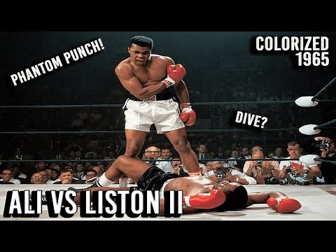 Muhammad Ali vs Sonny Liston II (25.05.1965) – The Phantom Punch | Colorized