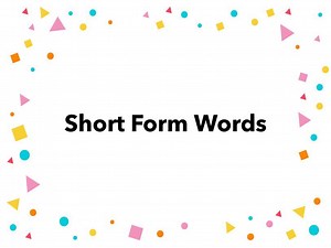 Short Form Words