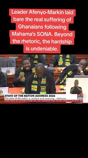 Leader Afenyo-Markin exposed the disconnect between Mahama’s SONA and the lived realities of Ghanaians.#trendingvideo #ndc #npp #fypシ゚ #fypppppppppppppppppppppp @Nana Aba Otua @Honorable Akanvarimi @Banuba kd ❤️🤍💙 @BAWUMIA NAPO @FactsonFacts @n0g0kp0artist @FactBase Network @kwesi Agyekum joshua @neck pressing @Ghana News File 🇬🇭 @_AkuaDarkowaa🔥 @drmatthewoprempeh @Dr. Mahamudu Bawumia @Samira Bawumia @Kubi_OneTv_Online @GHANA JOLLOF MAIN akosua jolof @NSM GHANA® @voice of nsawam tv(YouTube