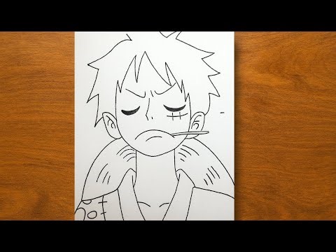 how to draw luffy face easy step by step//easy luffy drawing for beginners
