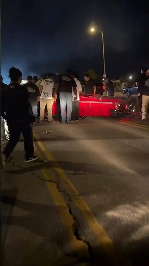 Lowrider Crash in San Fernando Valley Late Night Meet Turns Chaotic 👀