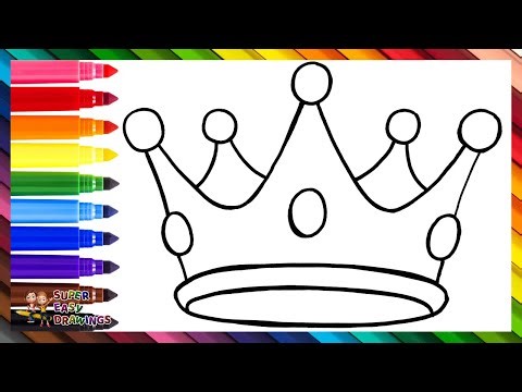 Draw And Color A Crown 👑🌈 Drawings For Kids