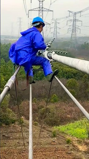 How lineman working overhead wire? #shortsfeed