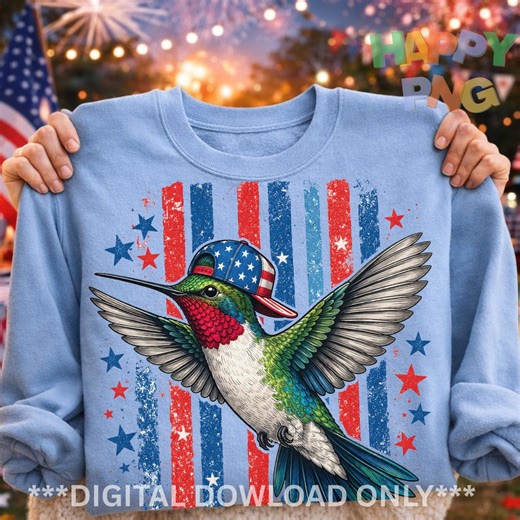 Patriotic Hummingbird PNG American Flag Bird Shirt Design Vintage 4th of July Sublimation Graphic USA Independence Gift - Etsy
