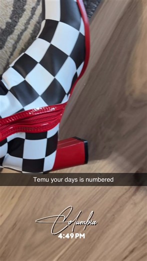 I ordered a square toe patent , leather boot. I got a matte finish round toe kitten heel boot. 😂🤣😂🤣 these boots look like I’m gonna be the flag girl at the Indy 500 #T#Temu