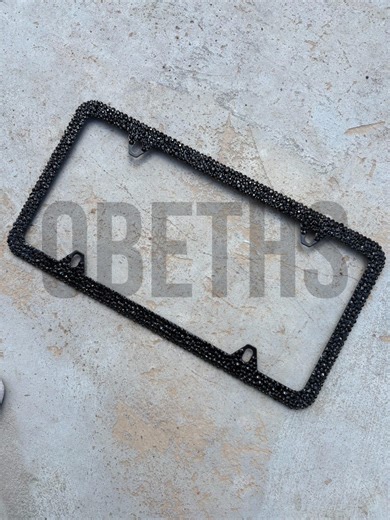 4 Hole Chunky Black License Plate Frame Car Bling - Etsy