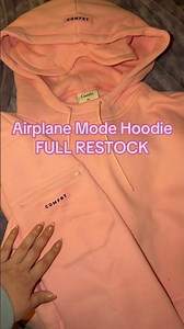 The airplane mode hoodie has been restocked in every color except for black and gray