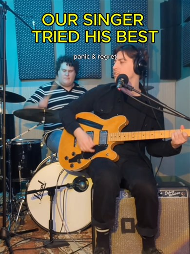 Singing the high notes isn't easy, especially if you're a baritone. Our drummer wanted to play the Beatles, but our singer isn't Paul McCartney. He tried his best. #beatles #helterskelter #singer