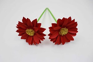Easy Paper Flowers Step by Step | How to Make Stick Paper Flowers | Beautiful Room Decoration Idea #paperflowers #diy #paperflower #diyflower #diyflowers #papercraft #paperflowertutorial #papercraft #diy #howtomake #origami #giftidea | Ezzy Crafts DIY