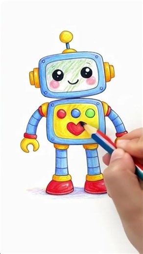 Cute Robot Coloring for Kids 🤖🎨 | Learn Colors Fun!#robot #robotgame#youtubeshorts