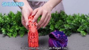 3D Printed Hermit Crab Fidget,3D Printed Dynamic Animals Toy,Full Articulated Flexible Crystal Hermit Crab Fidget Toys,Adults Fidget Toys for Autism ADHD,Home Office Decor (Blue Purple)