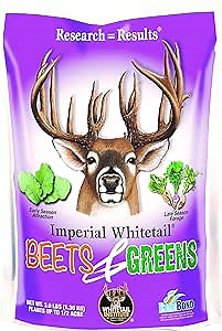 Whitetail Institute Beets & Greens Deer Food Plot Seed for Fall Planting - Blend of Sugar Beets, Kale, Turnip and Radish to Attract and Hold Deer Throughout Fall and Winter