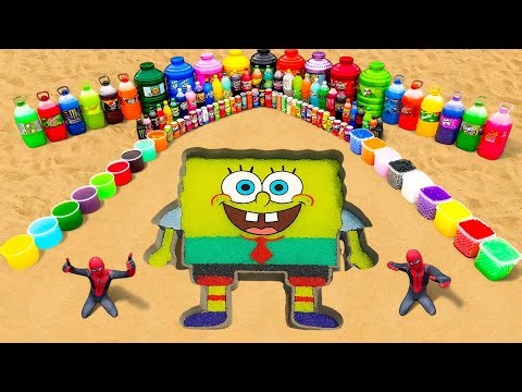 Big Toothpaste Eruption from Giant SpongeBob pit, Coca Cola Rocket, Orbeez, Mirinda, Fanta vs Mentos