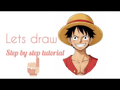 Luffy drawing|| step by step tutorial #prateekarts
