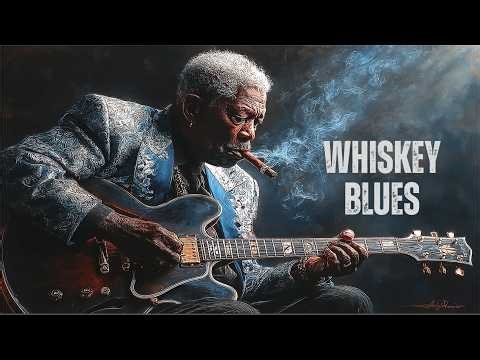 Blue Whiskey Blues Music | Emotional Midnight Blues Guitar for a Rainy Night Smoky Bar Vibe