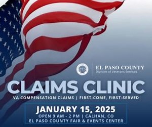 Calling All Veterans and Families! Join us at the Veterans Claims Clinic on Wednesday, January 15, 2025, at the El Paso County Fair and Events Center in Calhan, CO from 9:00 a.m. – 2:00 p.m. Get personalized help from El Paso County Veterans Service Officers to file your VA compensation claims. Don’t forget to bring your medical records and discharge forms (DD214). Questions? Email vet@elpasoco.com or call 719.520.7750. #Veterans #VeteransClaims #ElPasoCounty | El Paso County, Colorado