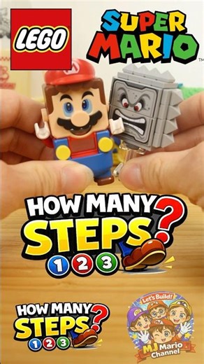 How Many Steps? 1-2-3! Thwomp #lego #legomario #supermario #funny #thwomp #LegoMario