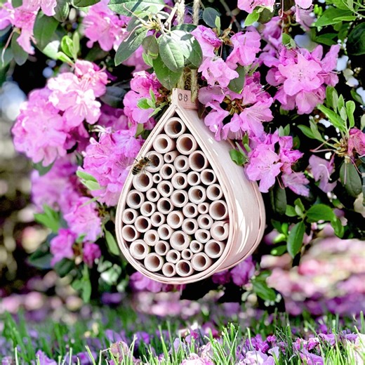 Pollinator Bee House-organic Natural Hanging Wooden Habitat W/ Bamboo Tubes for Garden & Yard Perfect for Bees and Bugs Great Gardening Gift - Etsy