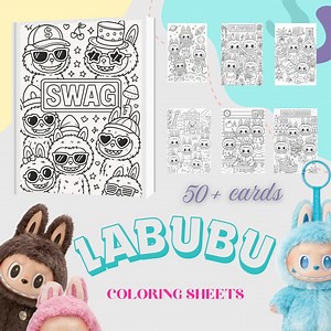 Labubu Coloring Pages, Cute Coloring Pages for Kids, 50 Pages, PDF | Digital Download - Etsy Australia
