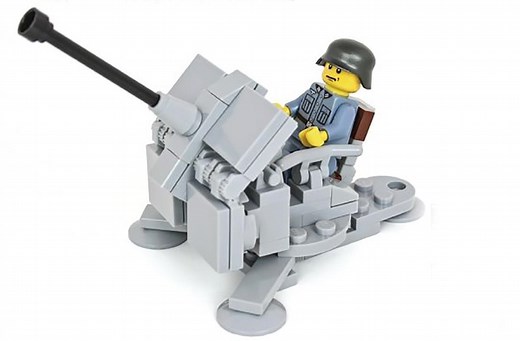 拼装乐高BrickMania积木，二战德军FLAK 38型高射炮