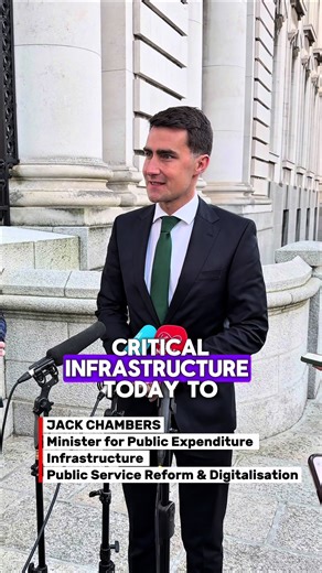 Speeding up infrastructure delivery is a top priority for Government. Today I secured Cabinet approval for the Critical Infrastructure Bill which means designated projects can jump to the top of the queue of each stage of the approval process and also legally requires state bodies to actively progress designated projects more quickly. @Fianna Fáil