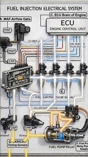 Fuel Injection Electrical System Explained ⚡ ECU, Sensors & Fuel Injectors Working#FuelInjection