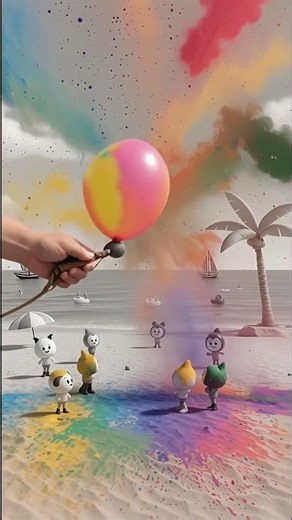 🎨 Color Explosion in the Sky! Black & White Scene Comes Alive