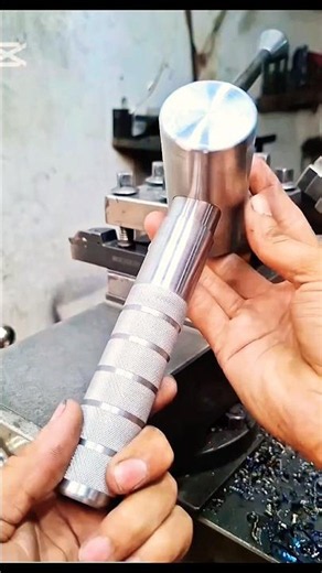 🔥 Satisfying Lathe Work | Knurling a Steel Shaft & Assembling a Hammer Handle