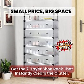 Upgrade Your Home in Style – The 7-Layer Shoe Rack That Combines Elegance with Organization. Shop Now!" Say goodbye to scattered shoes and hello to elegance! This 7-layer shoe rack doesn't just organize—it elevates your space with a modern touch. | Smart Innovations Store