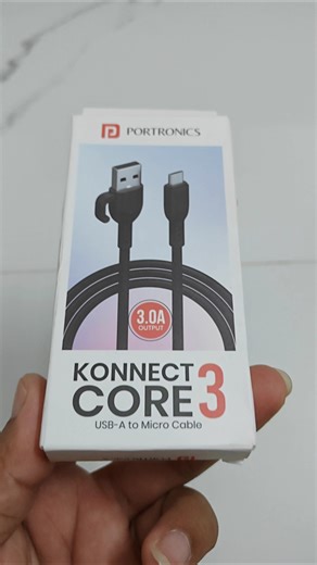 Portronics Type B Charger Cable | Micro USB | Connect Core 3 USB A | Staytune for Trends