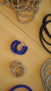 Rhinestone cord earings 💎Schmuck Ohringe aus Strass Schnur💎серьги из стразового шнура💎 jóias takı