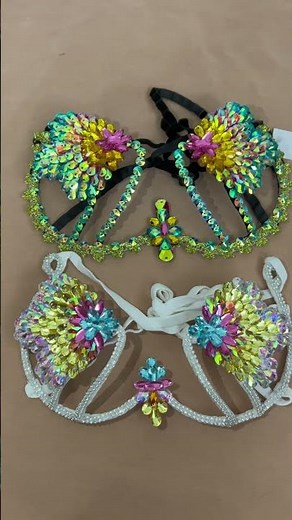 Handmade Samba Carnival Sexy Belly dancing Costume Wire Bra for Performance Wear EDC Rave Outfit