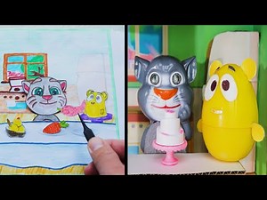 DIY. My talking Tom 2 paper quiet book vs Cardboard Game