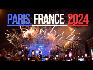 NEW YEAR 2024 IN PARIS, FRANCE FIREWORKS ON THE ARCH OF TRIUMPH #PARISNEWYEAR2024 #PARISFIREWORKS