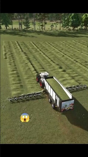 Grass picking in FS25 #farmlife #agriculture #tractor