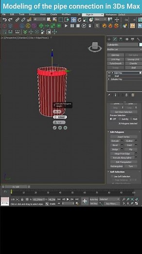 Quickly Model a Cross Pipe Connection in 3Ds Max #shorts #tips #3dsmax #pipe #cross