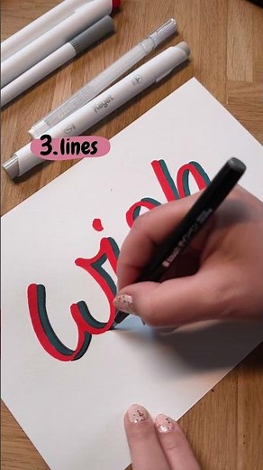 Bold Dimensional WISH Lettering Tutorial ✨ Step by Step #Shorts