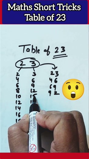 Maths Short Tricks for table of 23 | Maths Shorts | Shorts