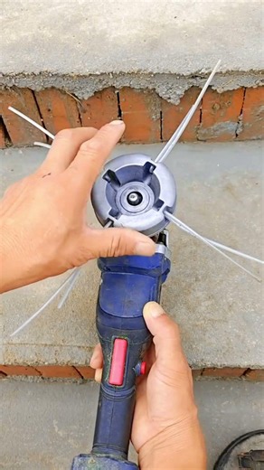 How To Convert An Angle Grinder Into A Powerful Grass Cutter #ideas #shorts #grinder #grasscutting