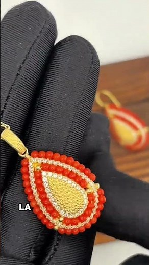 Gioielli donna argento dorato in Corallo Rosso Naturale | Collana e Orecchini Artigianali Italiani