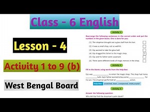 Class 6 English Lesson 4 Activity 1 to 9