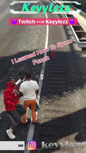 Finally Learned How To Spam Punch Da Right Way ❗️ #gta5 #fivem #gtarp #gta5online #gamingskills #fyp #viral Link To Da Twitch In My Bio 🤙🏽🟣 @_isthatskii_