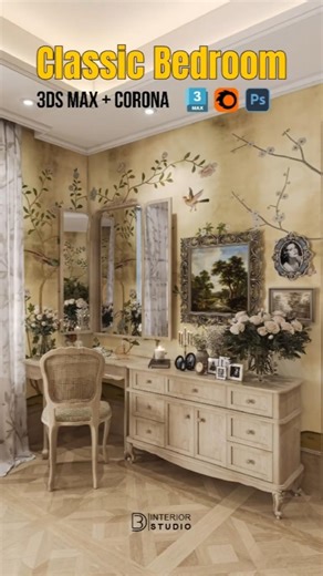 Bedroom Interior 3D Visualization | 3ds Max + Corona | @3dinteriorstudio