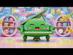 Seven Little Toy Pianos Play Play Play | Musical Instrument Song & Counting Rhyme