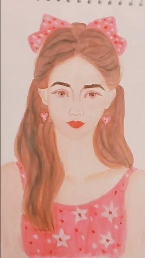 Cute Pink Girl Drawing 💗 Easy Aesthetic Art ✨