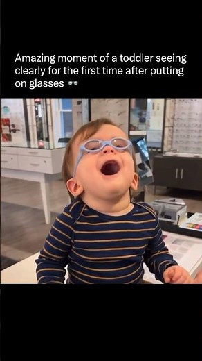 Toddler's First Time Seeing the World Through Glasses! #medical #cutebaby