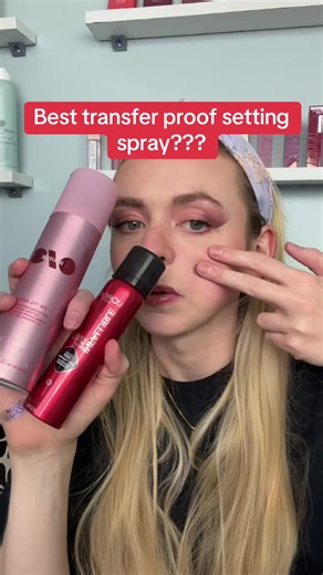 Which one do you think won???? #settingspray #settingspraytest #settingsprayhack #waterproofmakeup #longlastingmakeup #makeuphacks