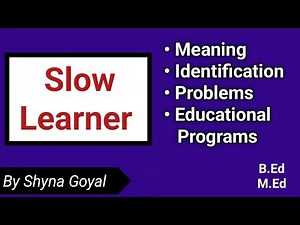 Slow learner Meaning Identification Problems Educational Programs|Psychology B.Ed M.Ed|Shyna Goyal